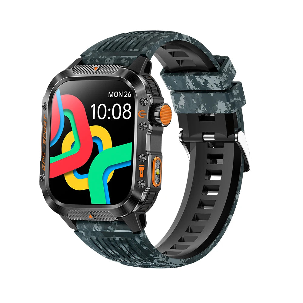 New Military Smartwatch Real GPS Compass Outdoor Smart Watch 3ATM Waterproof Sports Watches for Man Woman Electronics Clock 2025