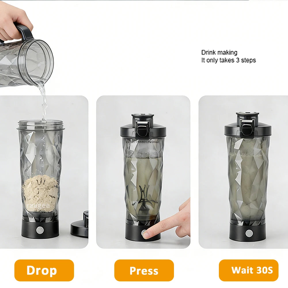 Electric Protein Shaker Bottle 700ML Automatic Shaker Mixing Cup USB Rechargeable Portable Mixer for Protein Shakes Milk Coffee