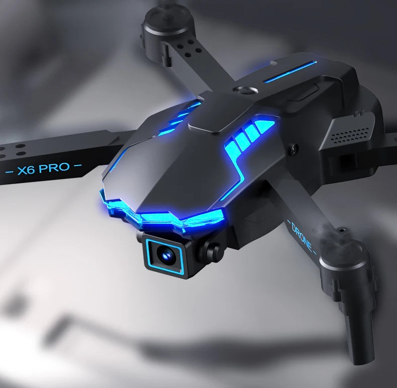 X6Pro Mini Drone 4K Professional HD Camera with Large Screen 2.4G WIFI FPV Dron Brushless Optical Flow Hover Folding Quadcopter