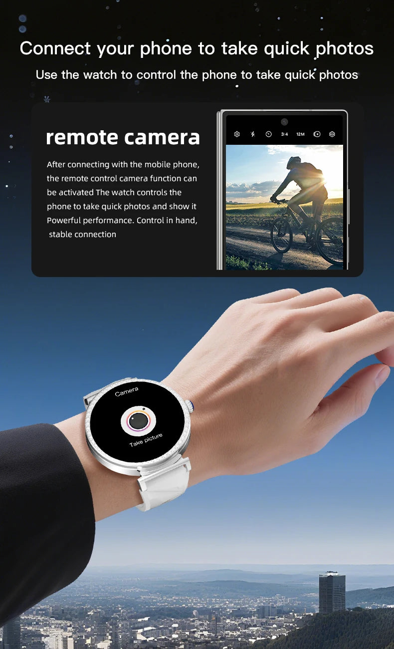 LIGE New 1.27" HD Screen Smart Watch For Women Health Band Waterproof Fitness Tracker Bluetooth Call Bracelet Ladies Smartwatch