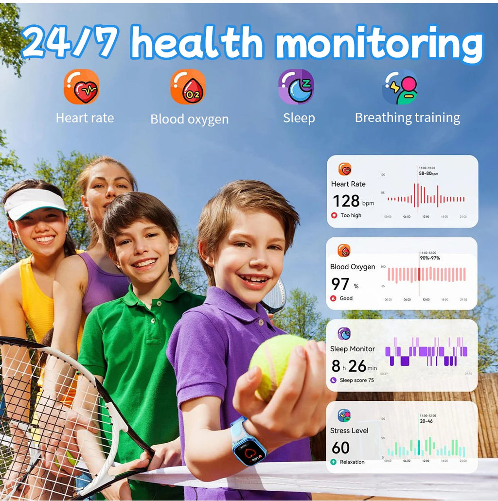 New Smartwatch BT Call Health&Sleep Monitoring 1.83''HD Screen Kids Smart Watch Waterproof Fashoin Sports Bracelet For Women Men